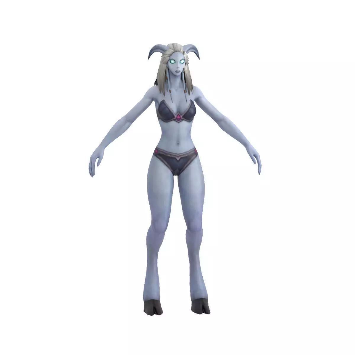 Draenei Female Full Rig and HumanIK Low-poly 3D model_0