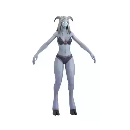 Draenei Female Full Rig and HumanIK Low-poly 3D model