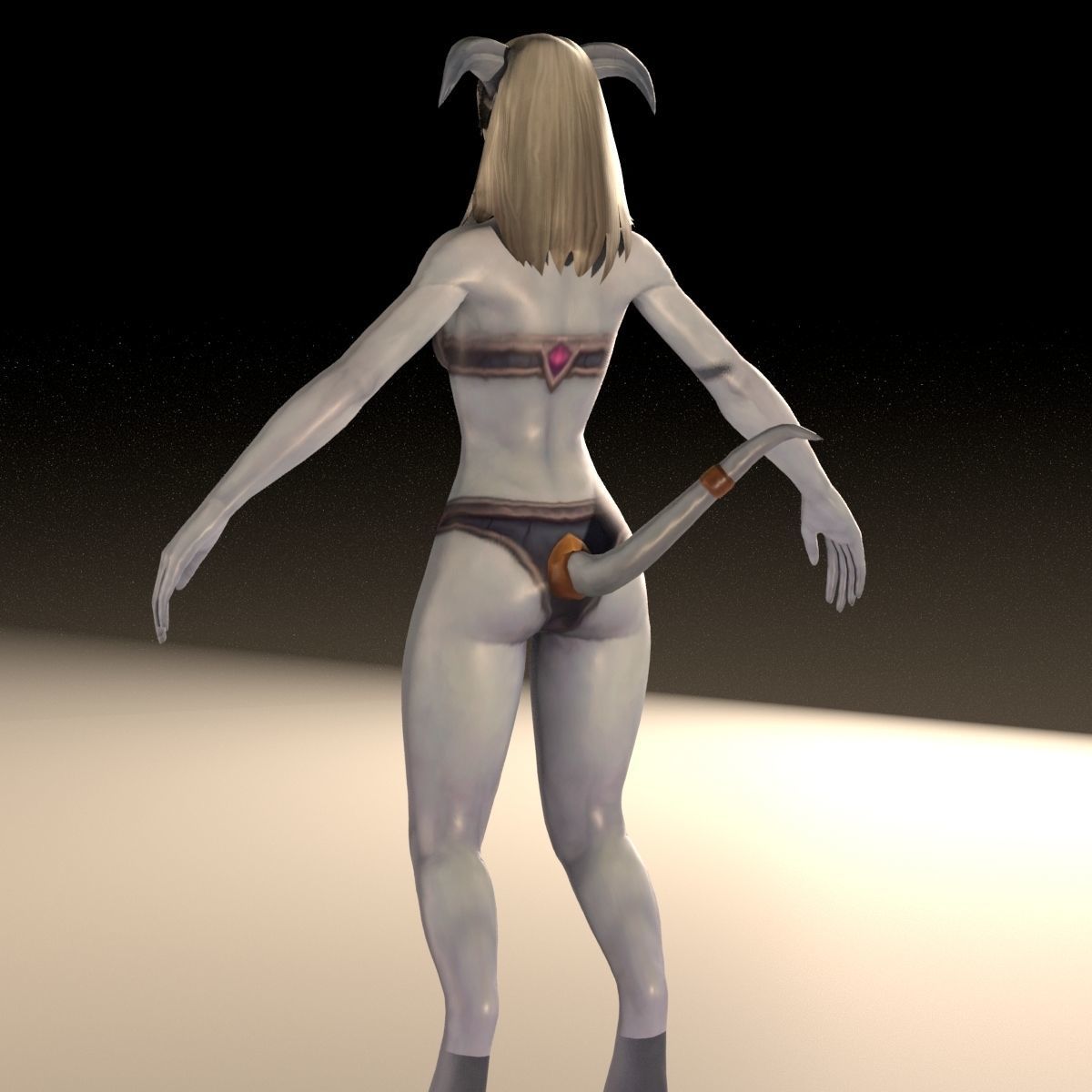 Draenei Female Full Rig and HumanIK Low-poly 3D model_4