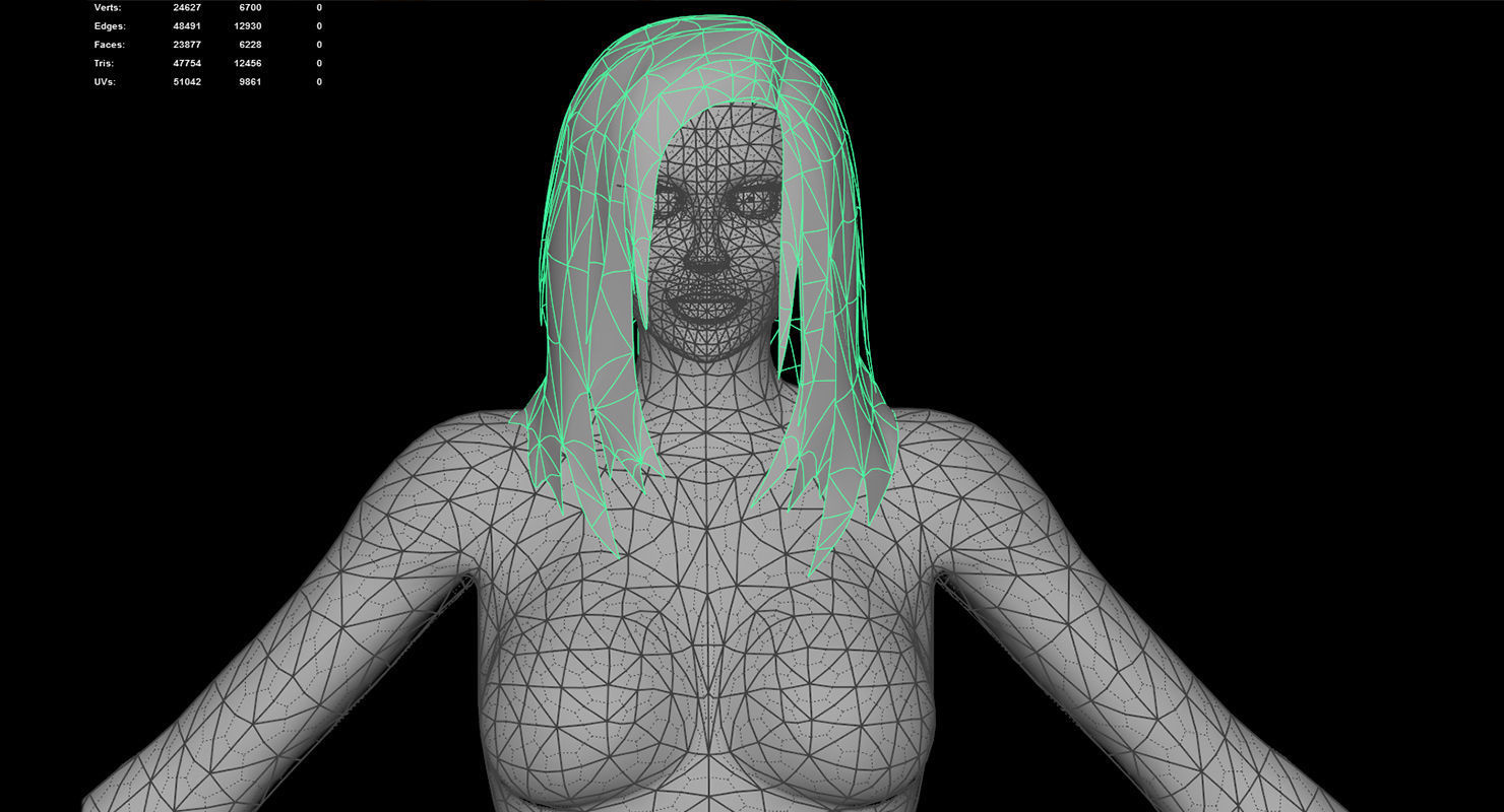 Human Female Full Rig and HumanIK Low-poly 3D model_13