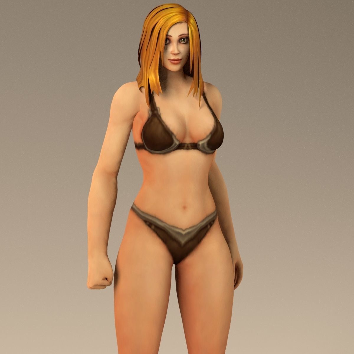 Human Female Full Rig and HumanIK Low-poly 3D model_3