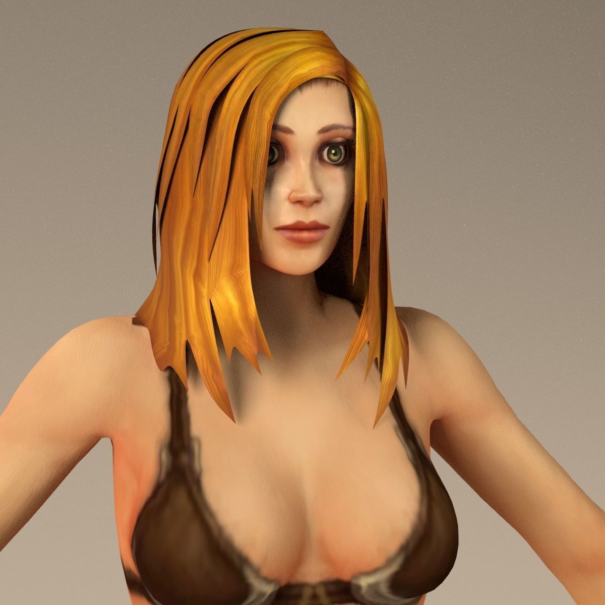 Human Female Full Rig and HumanIK Low-poly 3D model_7