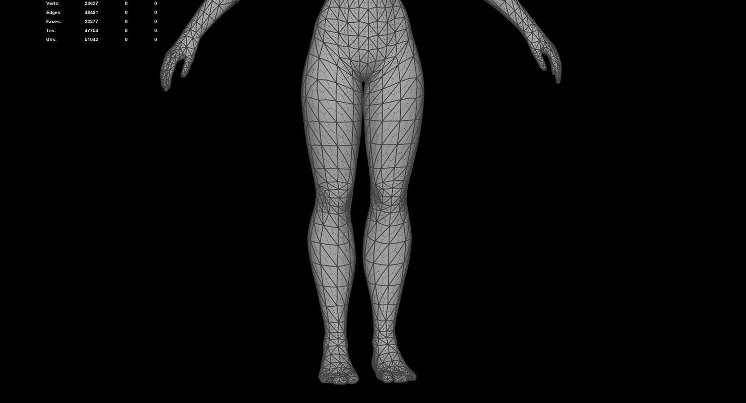 Human Female Full Rig and HumanIK Low-poly 3D model_12