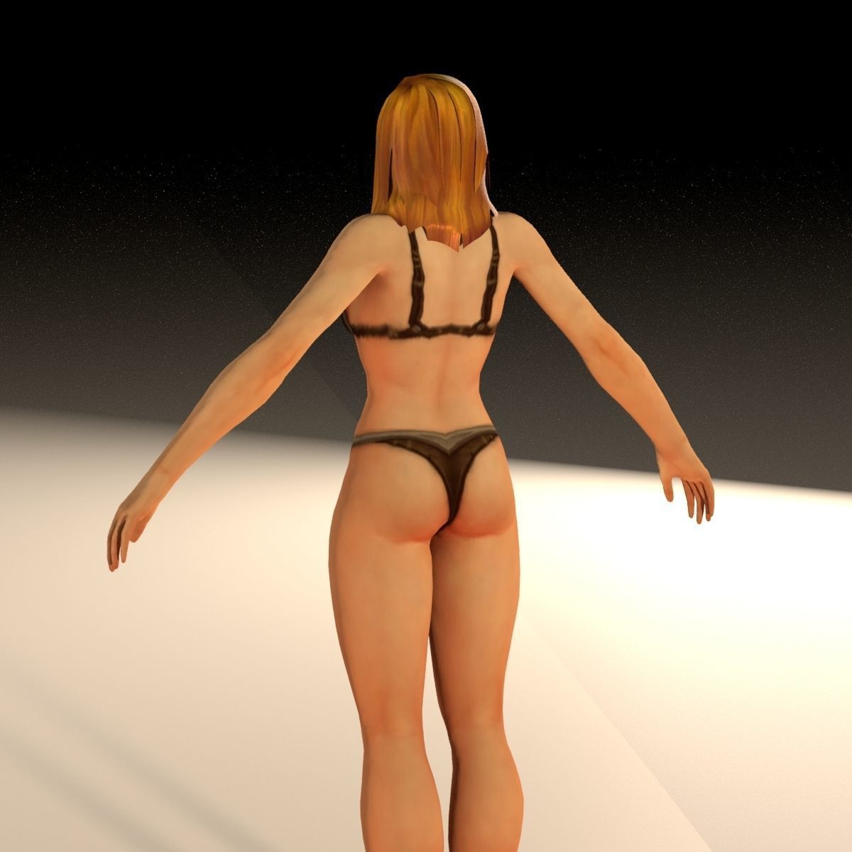 Human Female Full Rig and HumanIK Low-poly 3D model_4