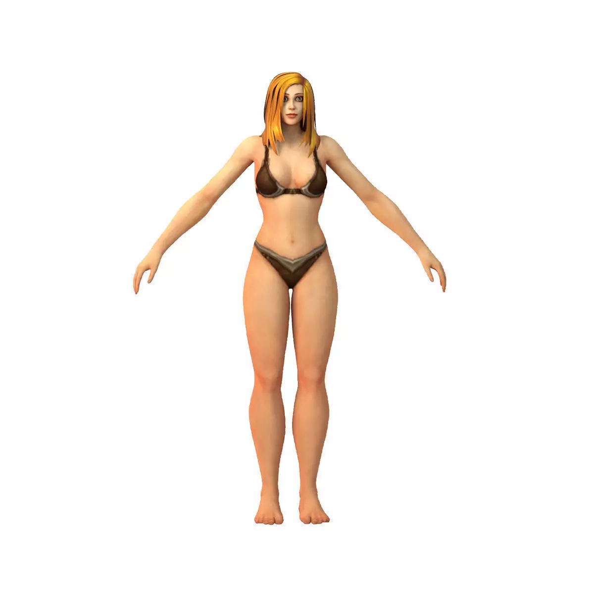 Human Female Full Rig and HumanIK Low-poly 3D model_0