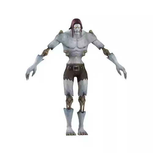 Undead Male Full Rig and HumanIK Low-poly 3D model