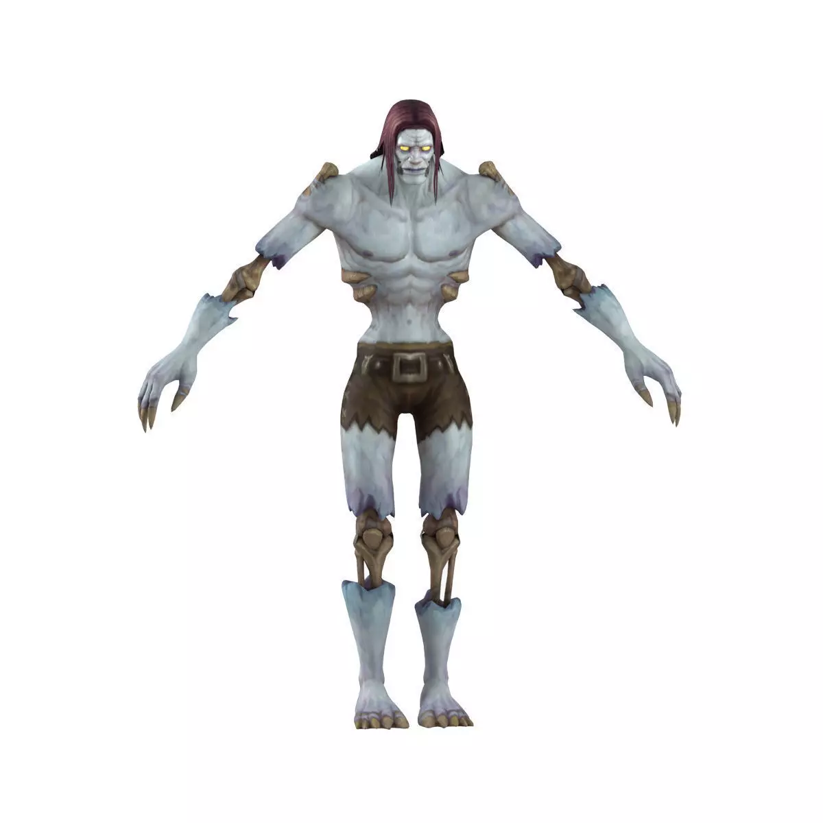 Undead Male Full Rig and HumanIK Low-poly 3D model