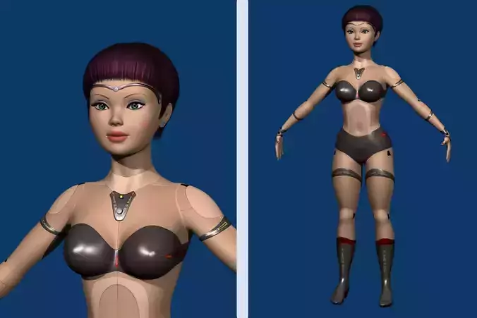 Cyborg Girl toon character