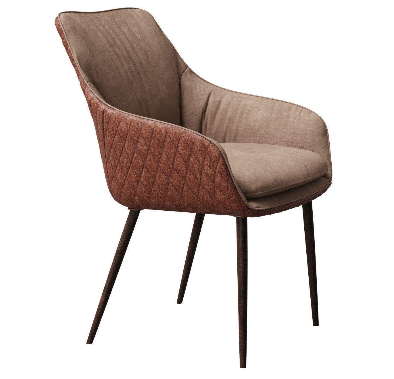 Chair Chrissy Pu by Richmond and aged table with table setting 3D model_3