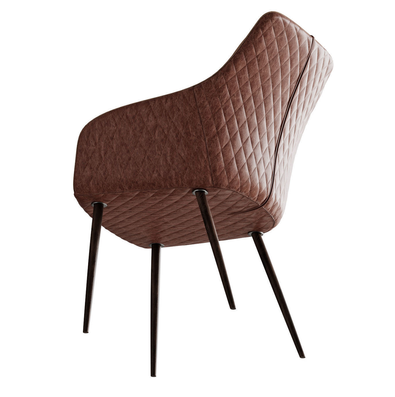 Chair Chrissy Pu by Richmond and aged table with table setting 3D model_4