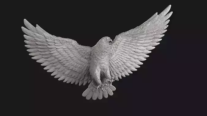 Fly eagle falcon sculpture pendant 3D print model
