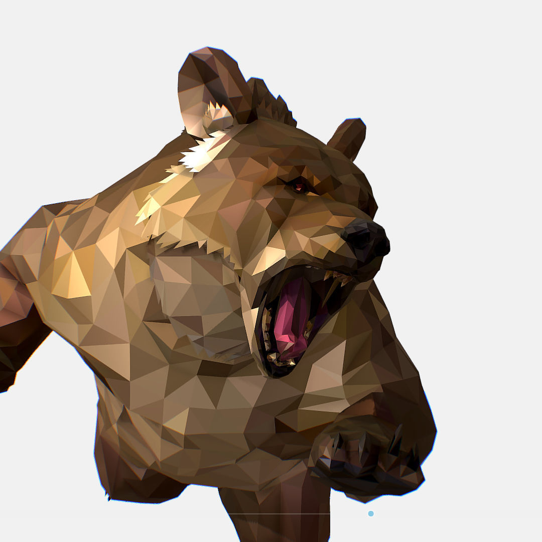 Animated Low Poly Art Brown Bear Low-poly 3D model_53
