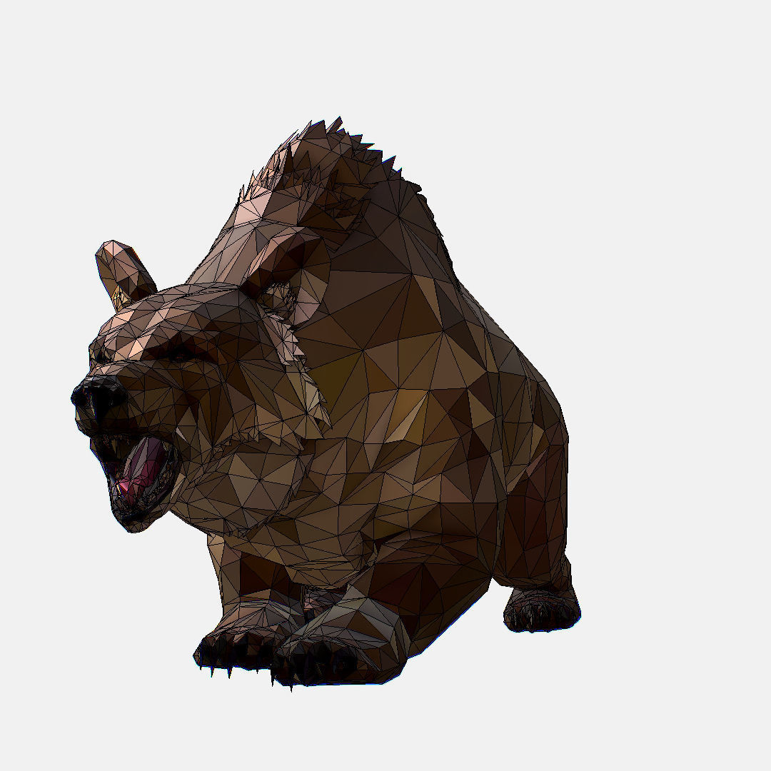 Animated Low Poly Art Brown Bear Low-poly 3D model_67