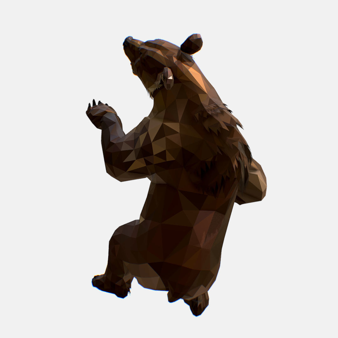 Animated Low Poly Art Brown Bear Low-poly 3D model_58