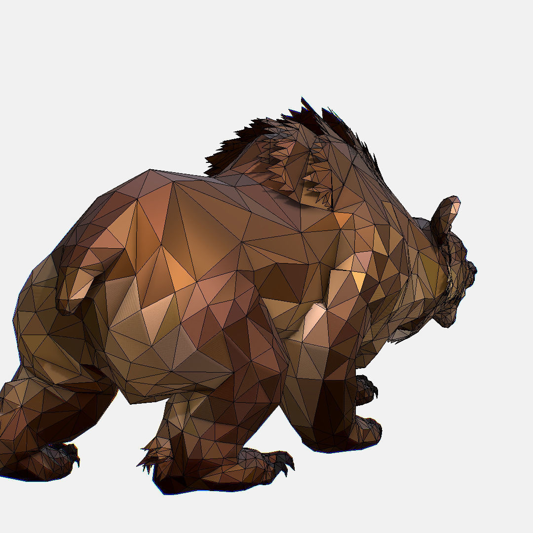 Animated Low Poly Art Brown Bear Low-poly 3D model_74