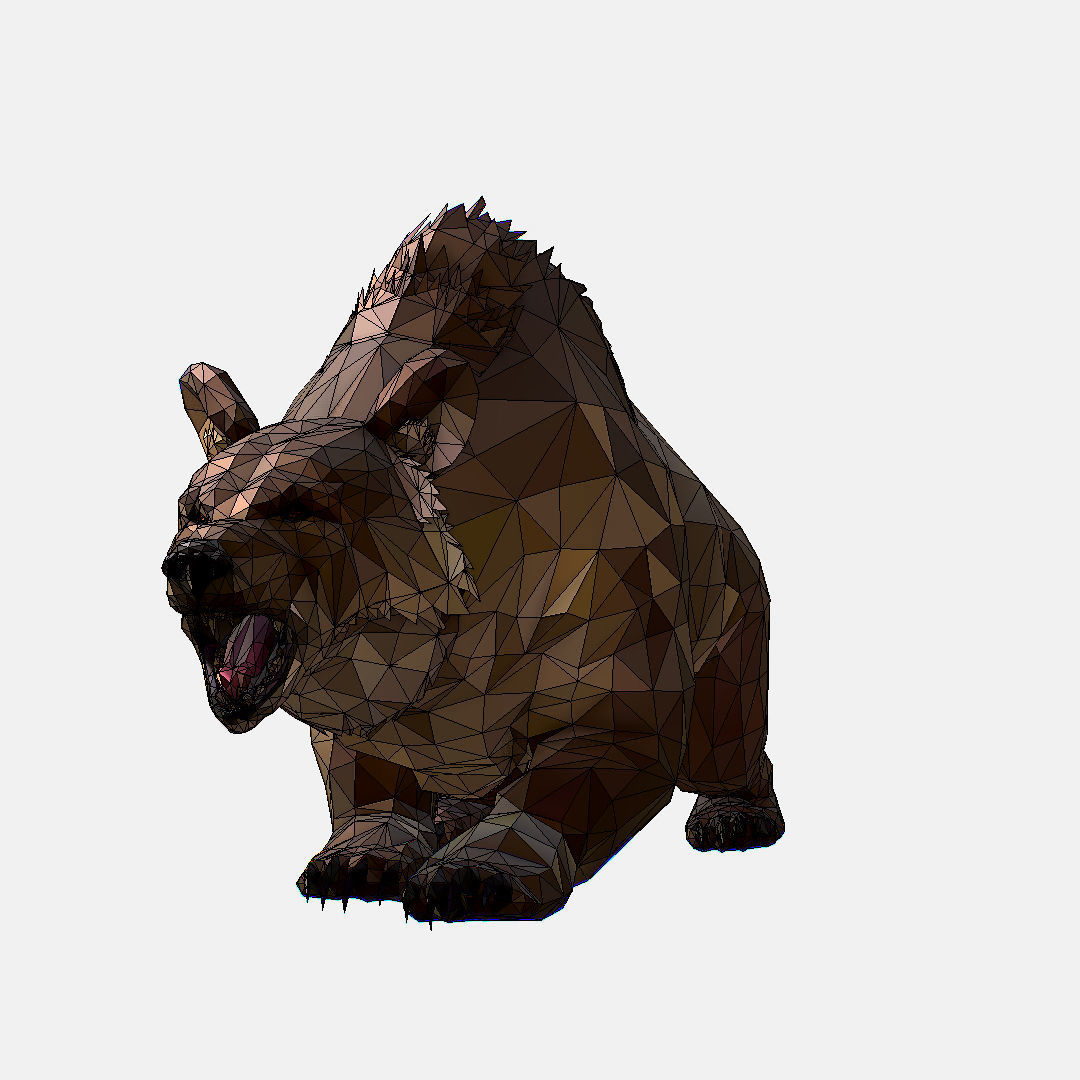 Animated Low Poly Art Brown Bear Low-poly 3D model_79