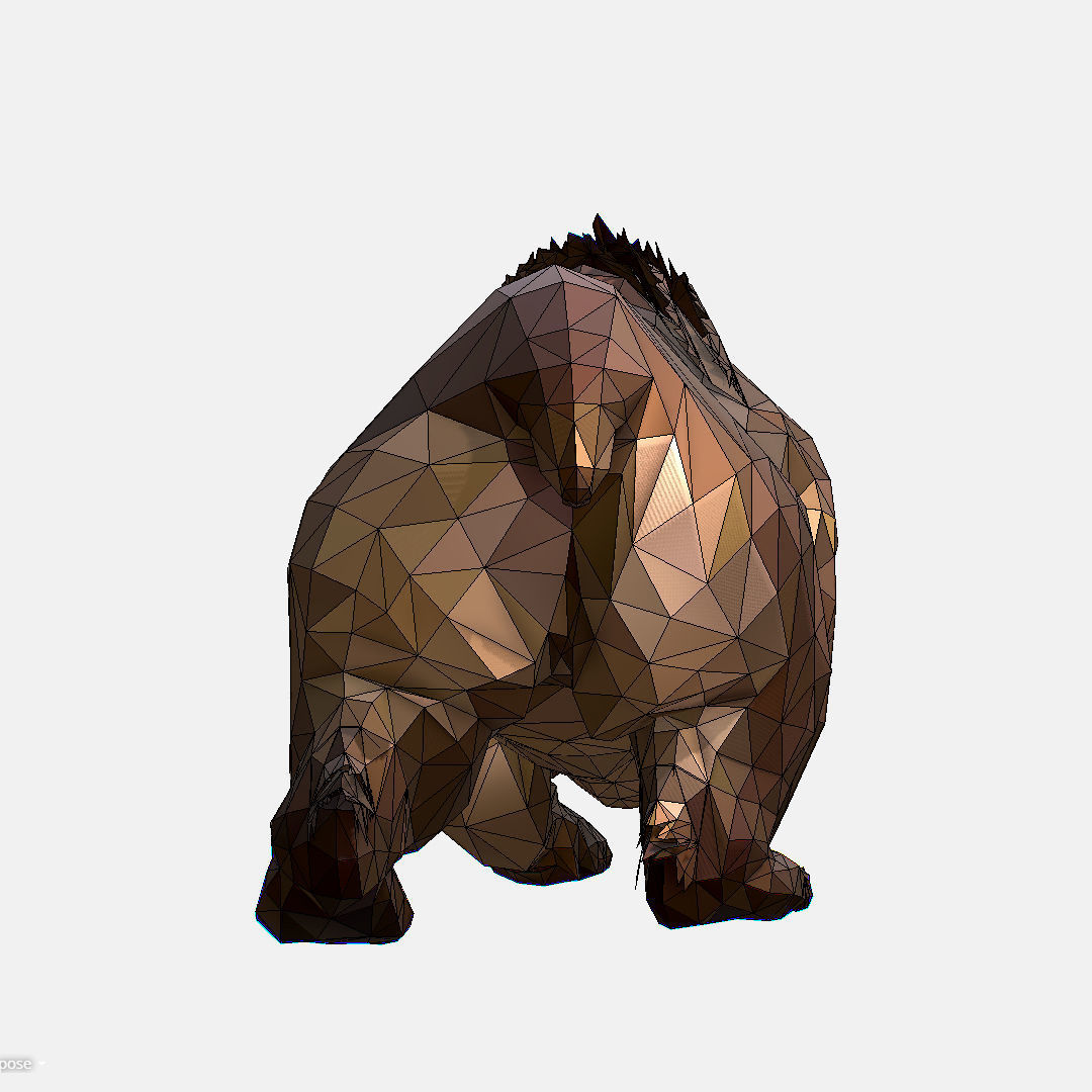 Animated Low Poly Art Brown Bear Low-poly 3D model_75