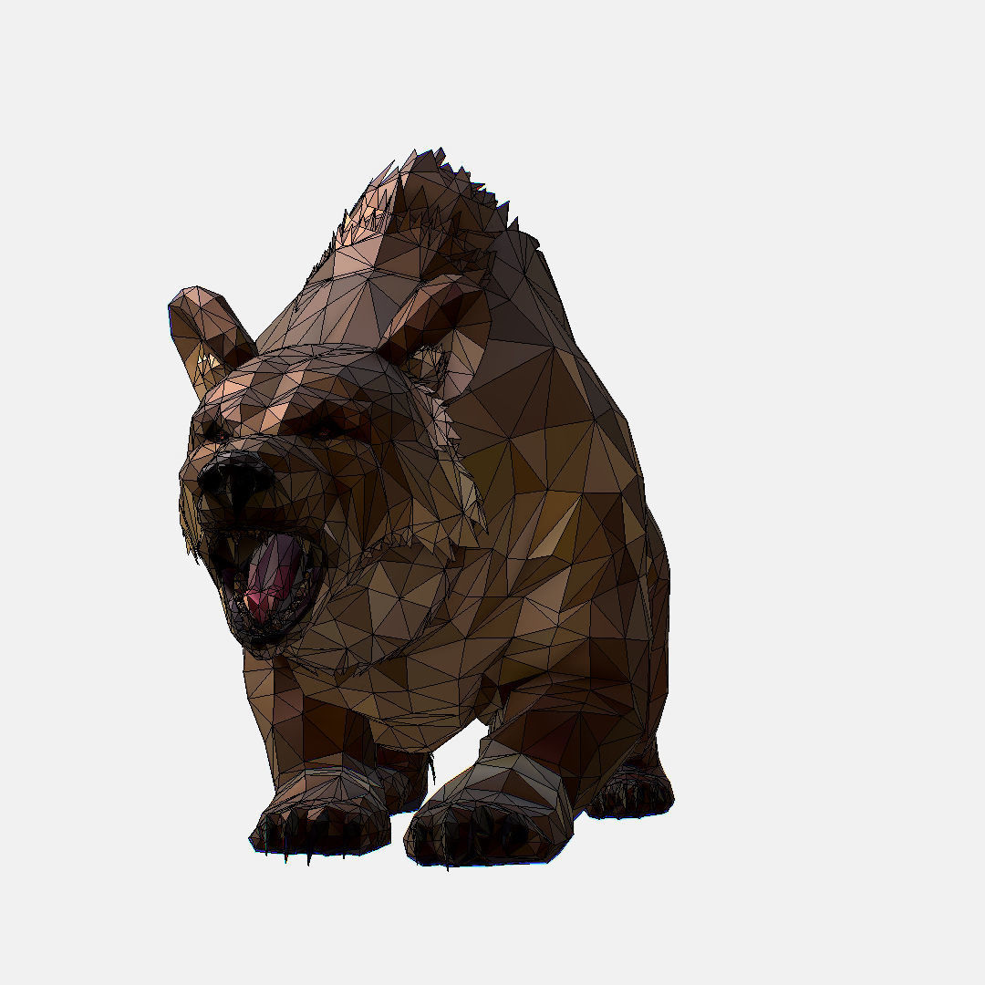 Animated Low Poly Art Brown Bear Low-poly 3D model_69