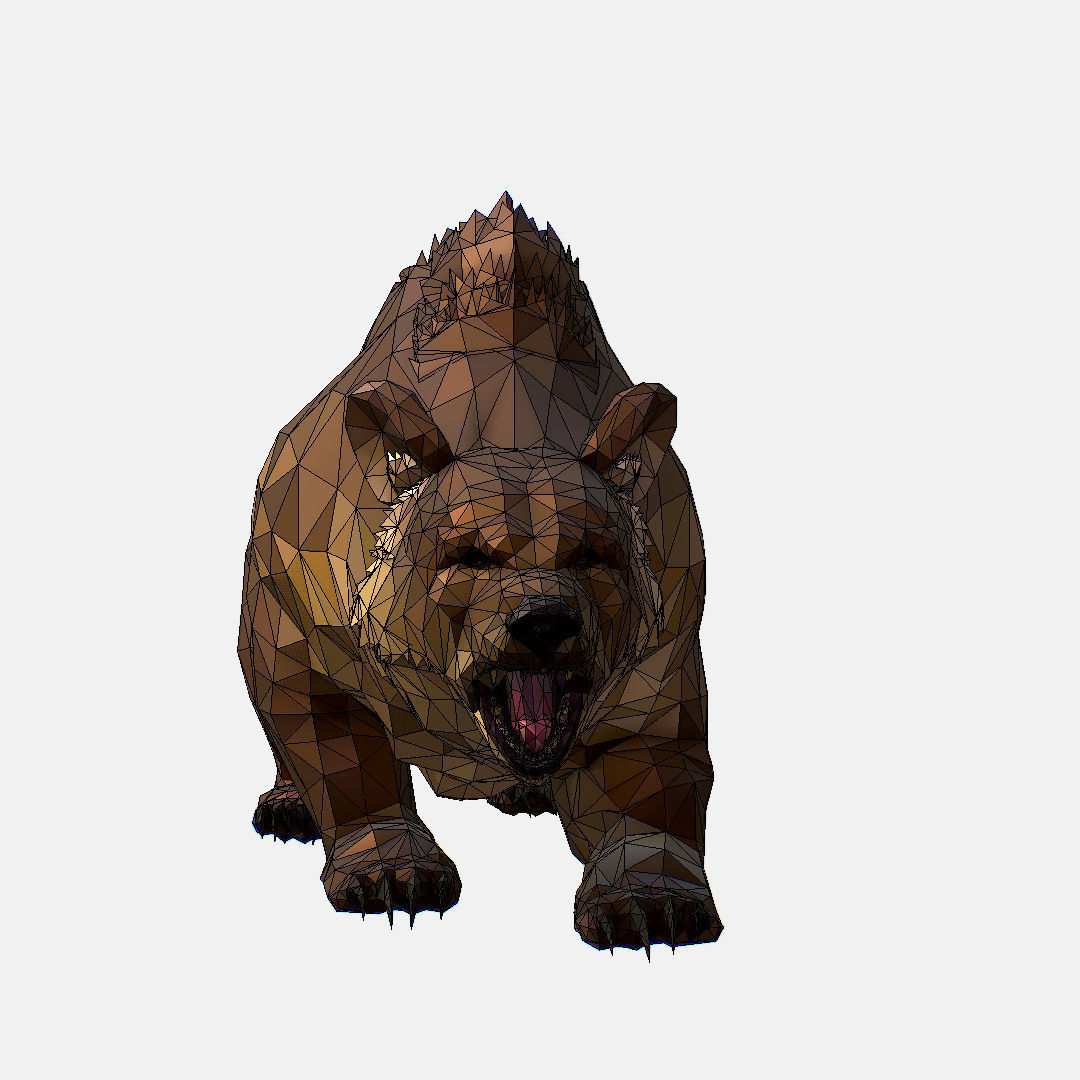 Animated Low Poly Art Brown Bear Low-poly 3D model_80