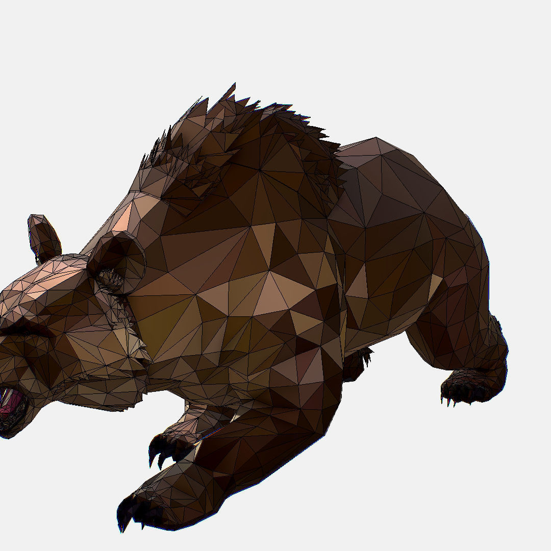Animated Low Poly Art Brown Bear Low-poly 3D model_70