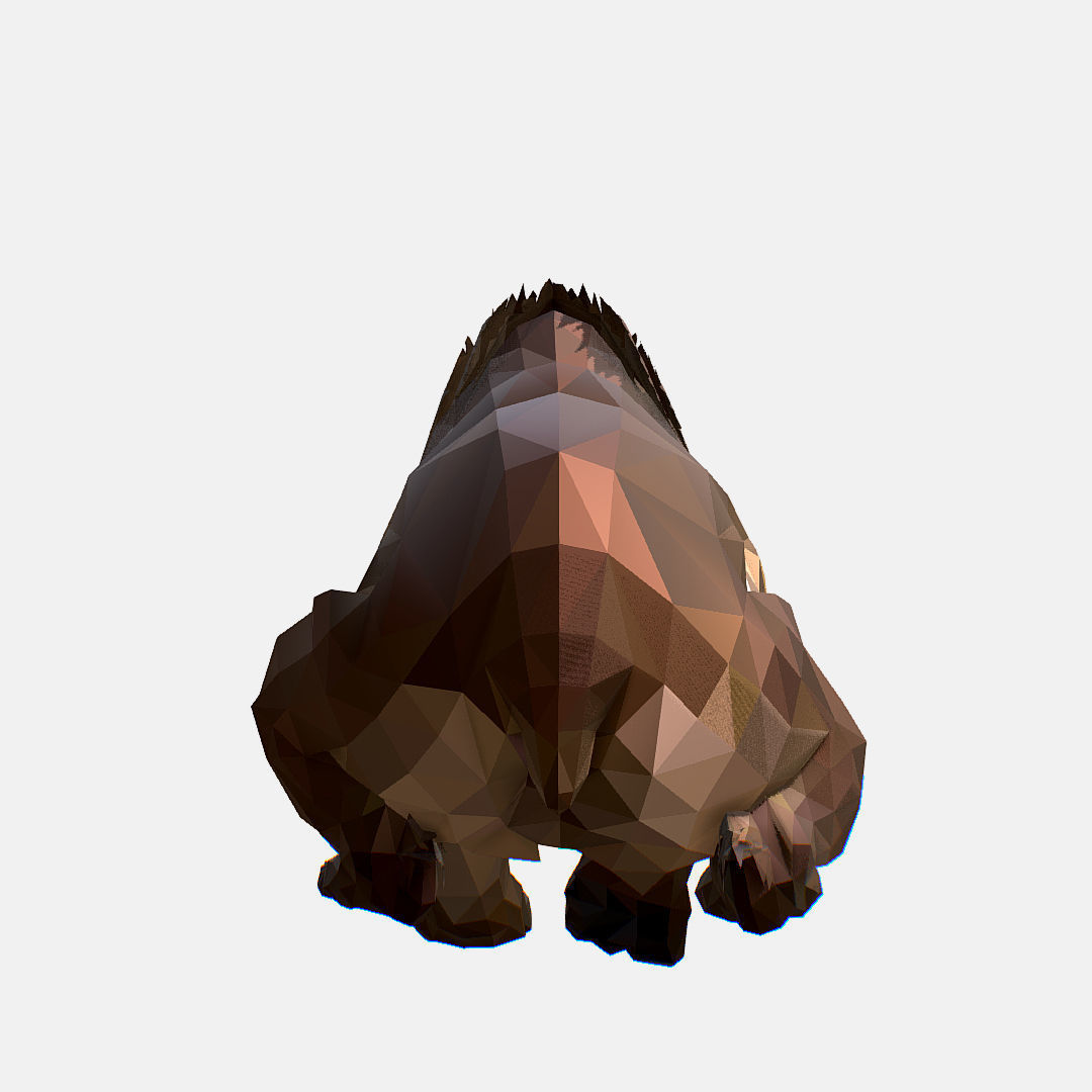 Animated Low Poly Art Brown Bear Low-poly 3D model_10