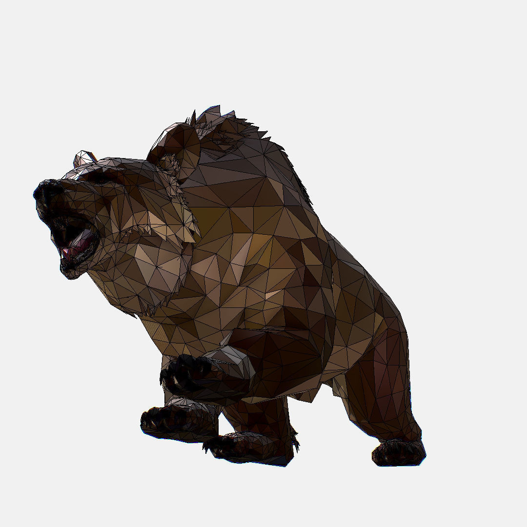 Animated Low Poly Art Brown Bear Low-poly 3D model_78