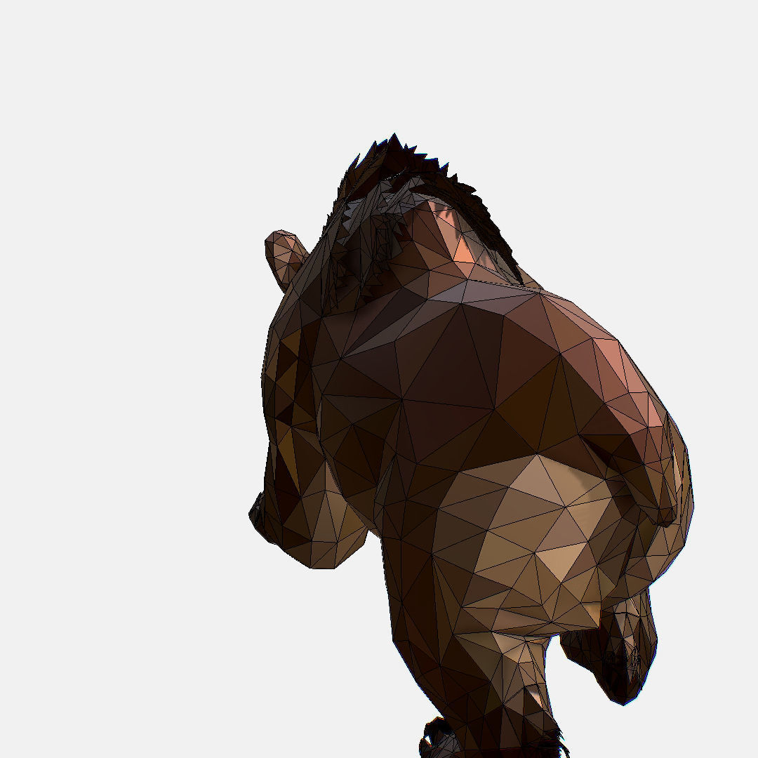 Animated Low Poly Art Brown Bear Low-poly 3D model_77