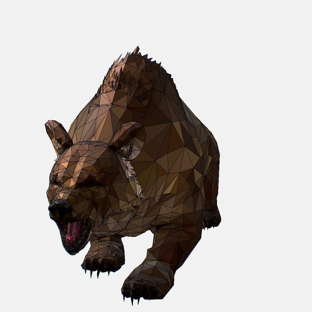 Animated Low Poly Art Brown Bear Low-poly 3D model_71