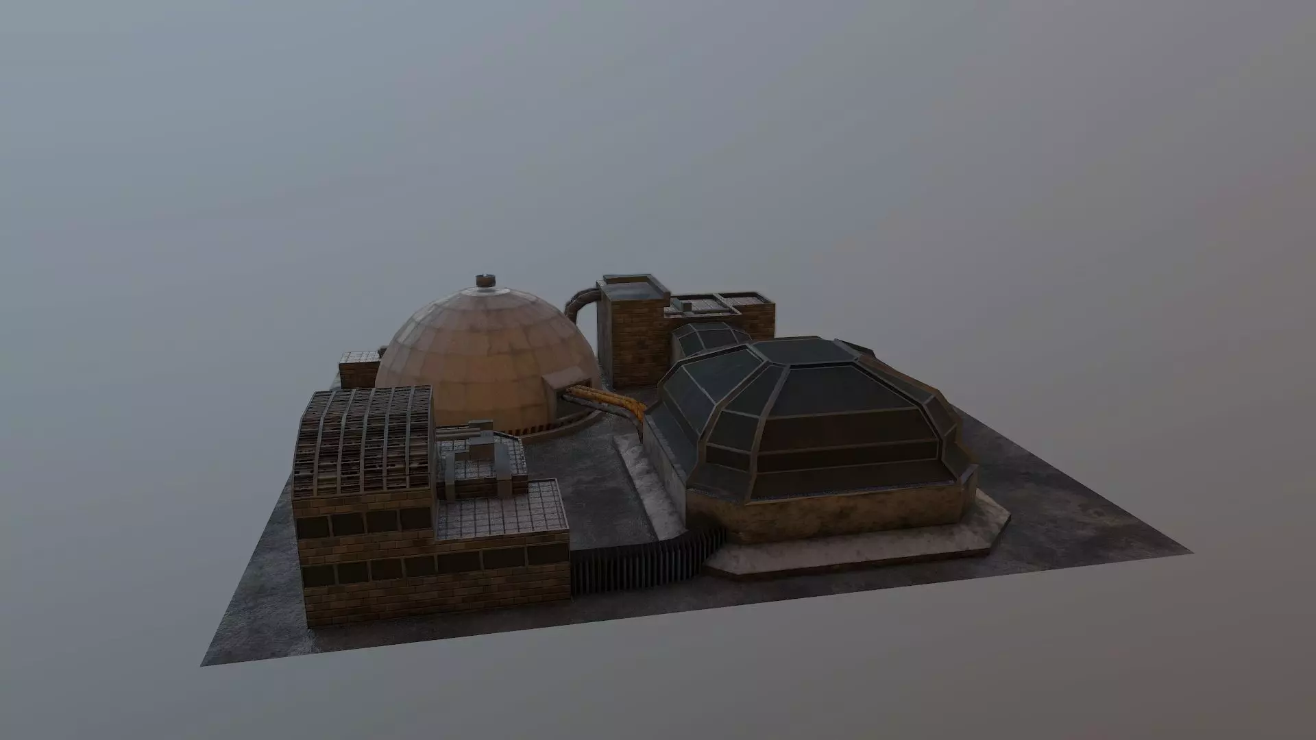 Hydrogen Power Plant Low-poly 3D model_0
