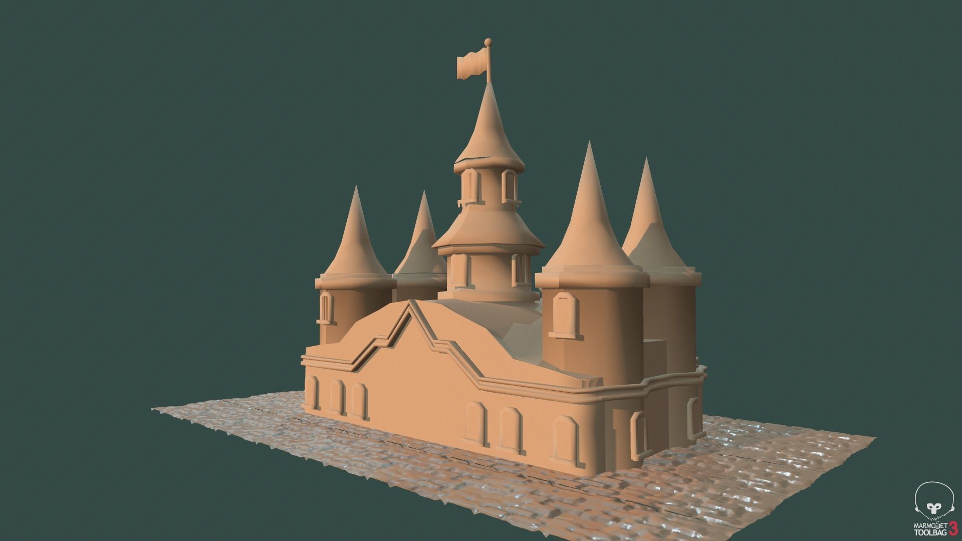 Peach Castle 3D model 3D printable | CGTrader