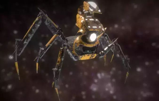 Spider Mech LOW POLY 4k PBR Textures Low-poly 3D model