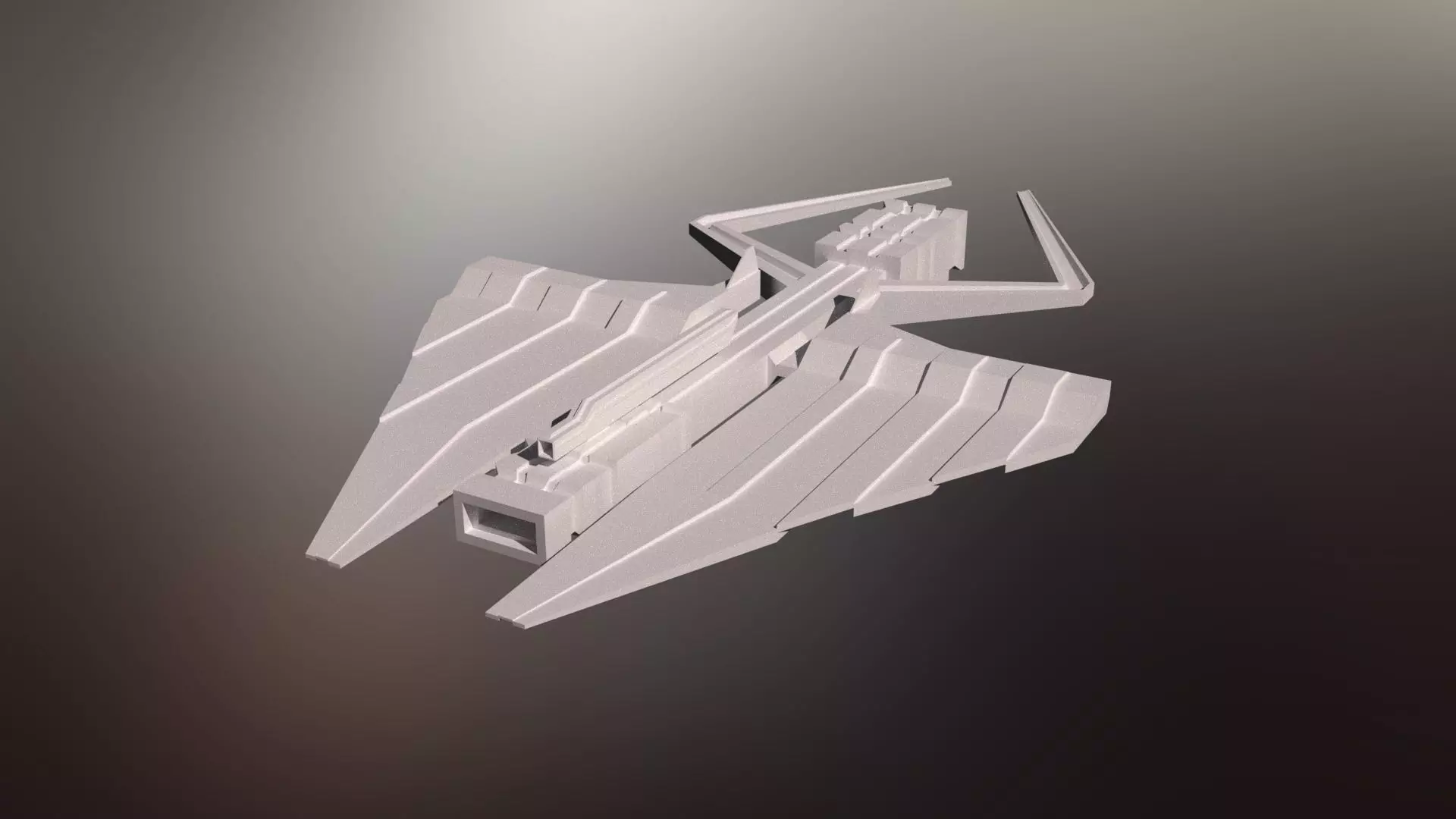 Sci-Fi War Spaceship Low-poly 3D model