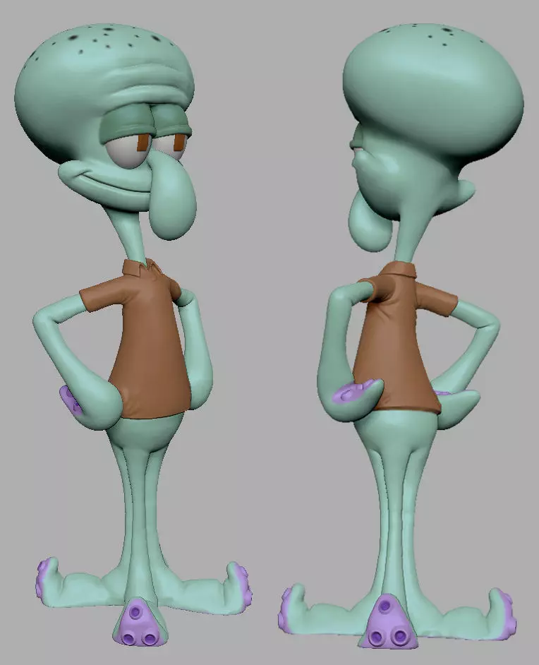 Squidward 3dprint ready 3D print model_0