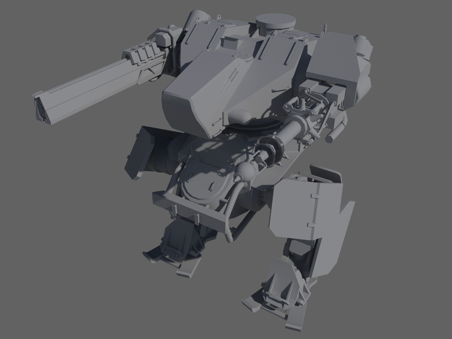 Mech Tank LP  animated Low-poly 3D model_9