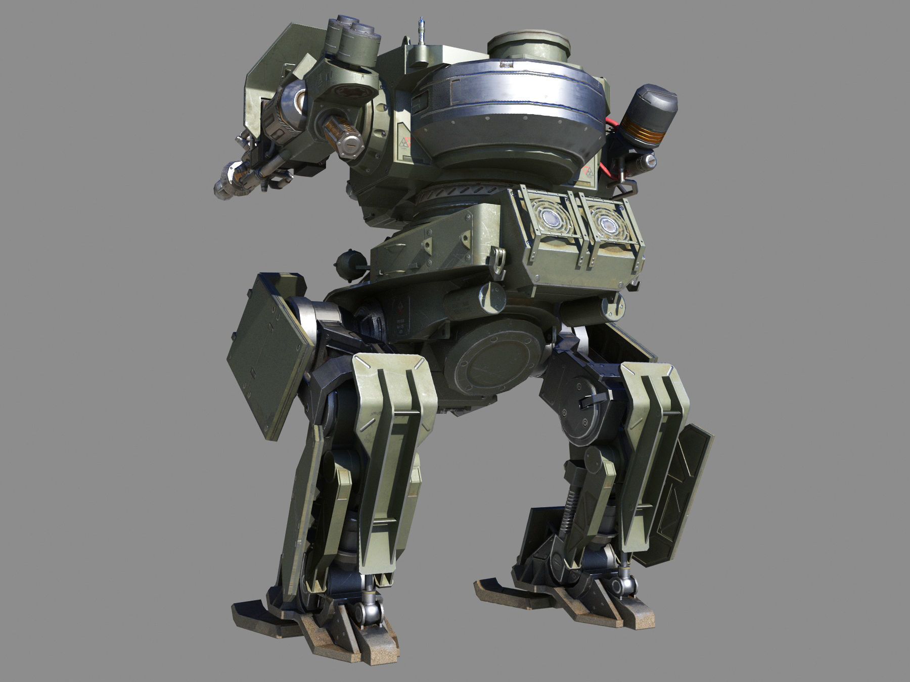 Mech Tank LP  animated Low-poly 3D model_5