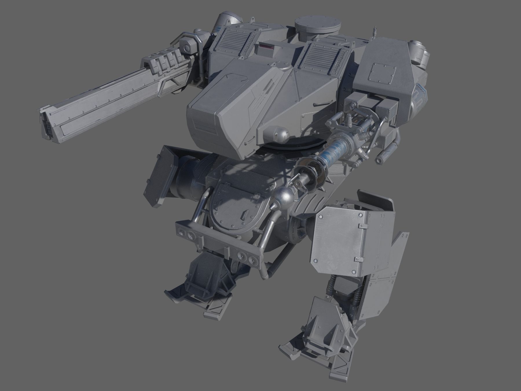 Mech Tank LP  animated Low-poly 3D model_8