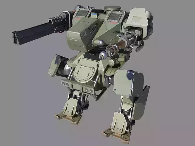 Mech Tank LP  animated Low-poly 3D model