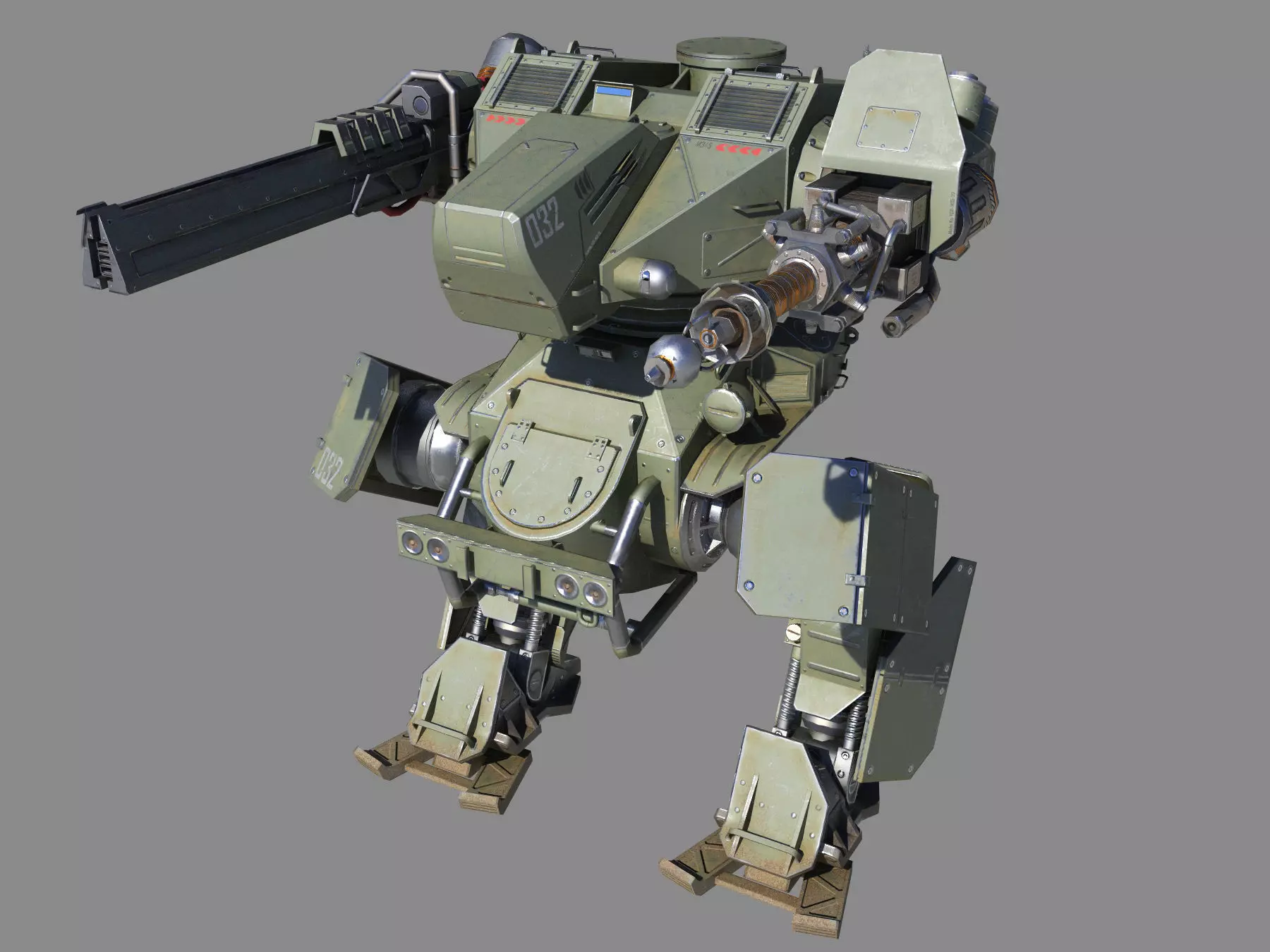 Mech Tank LP  animated Low-poly 3D model_0