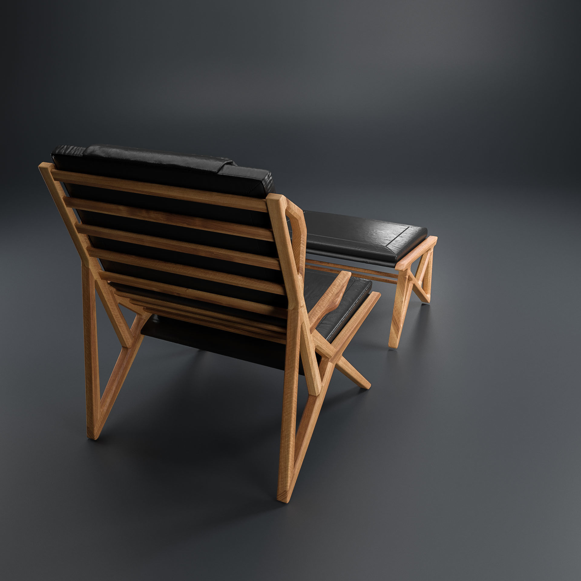 Hookl und Stool Triangle armchair 3D model_1