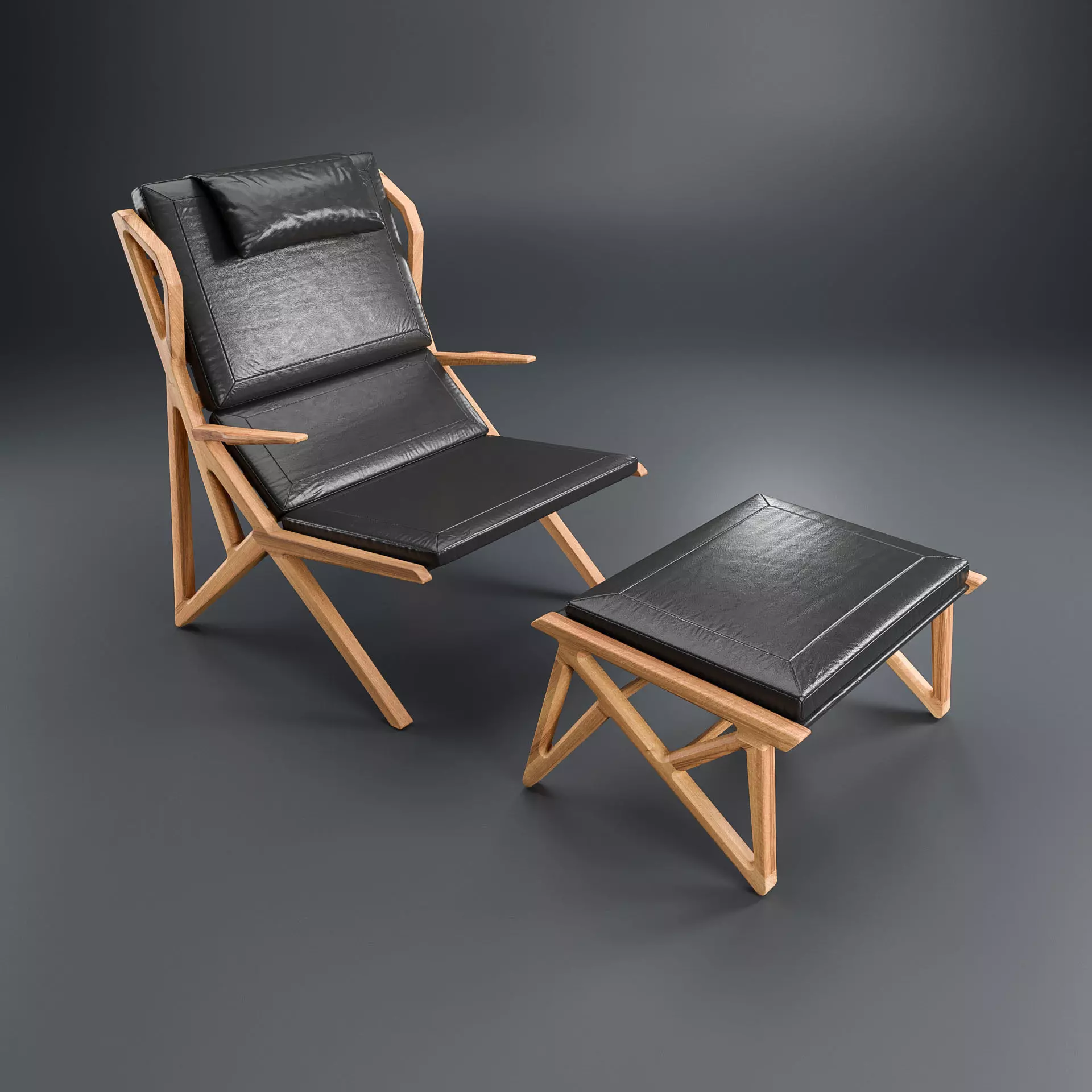 Hookl und Stool Triangle armchair 3D model_0