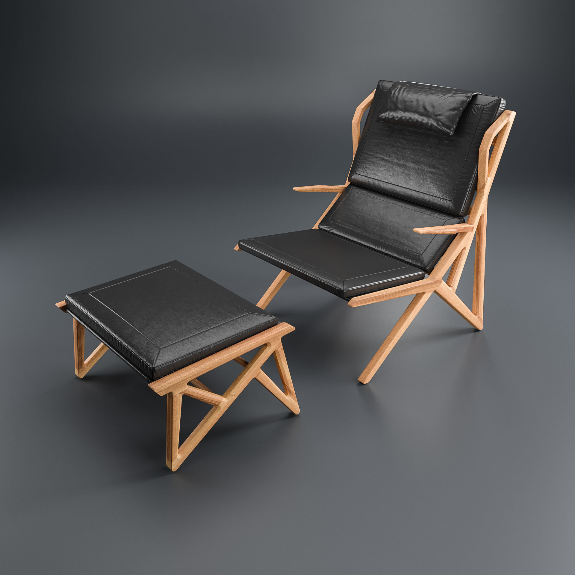 Hookl und Stool Triangle armchair 3D model_4