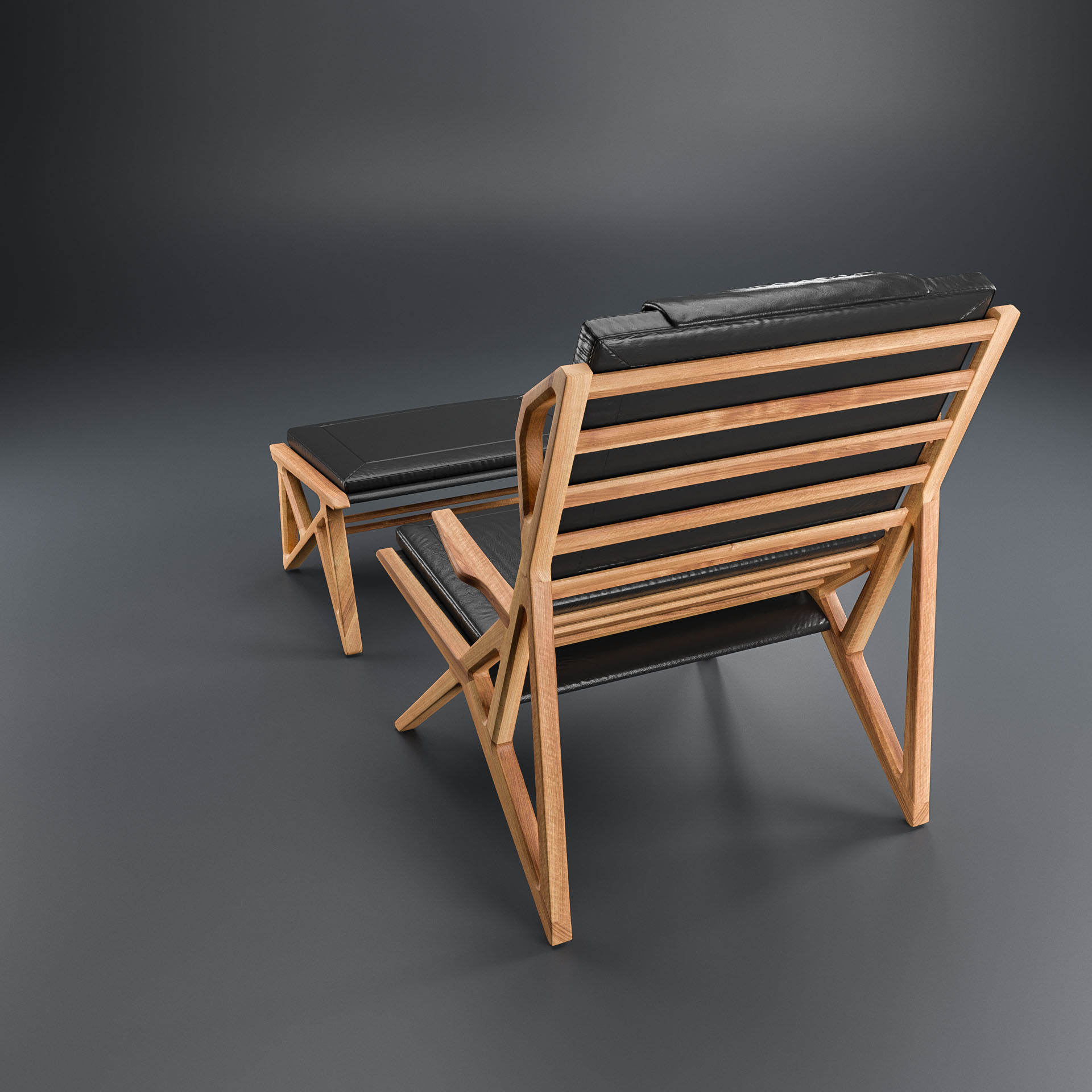 Hookl und Stool Triangle armchair 3D model_6