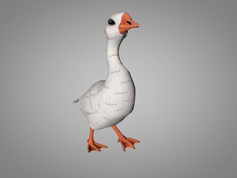 Goose Low-poly 3D model_4