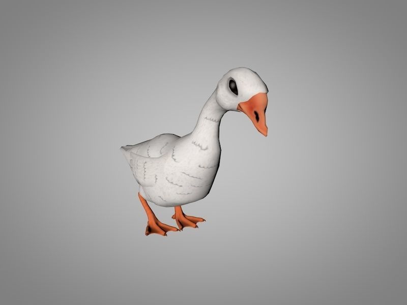 Goose Low-poly 3D model_1