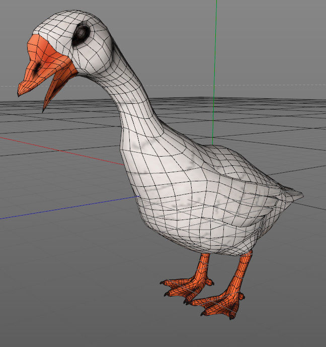 Goose Low-poly 3D model_6
