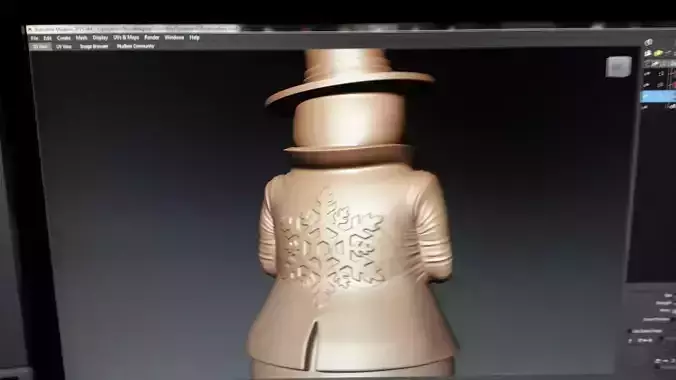 Frosty snowman on computer screen