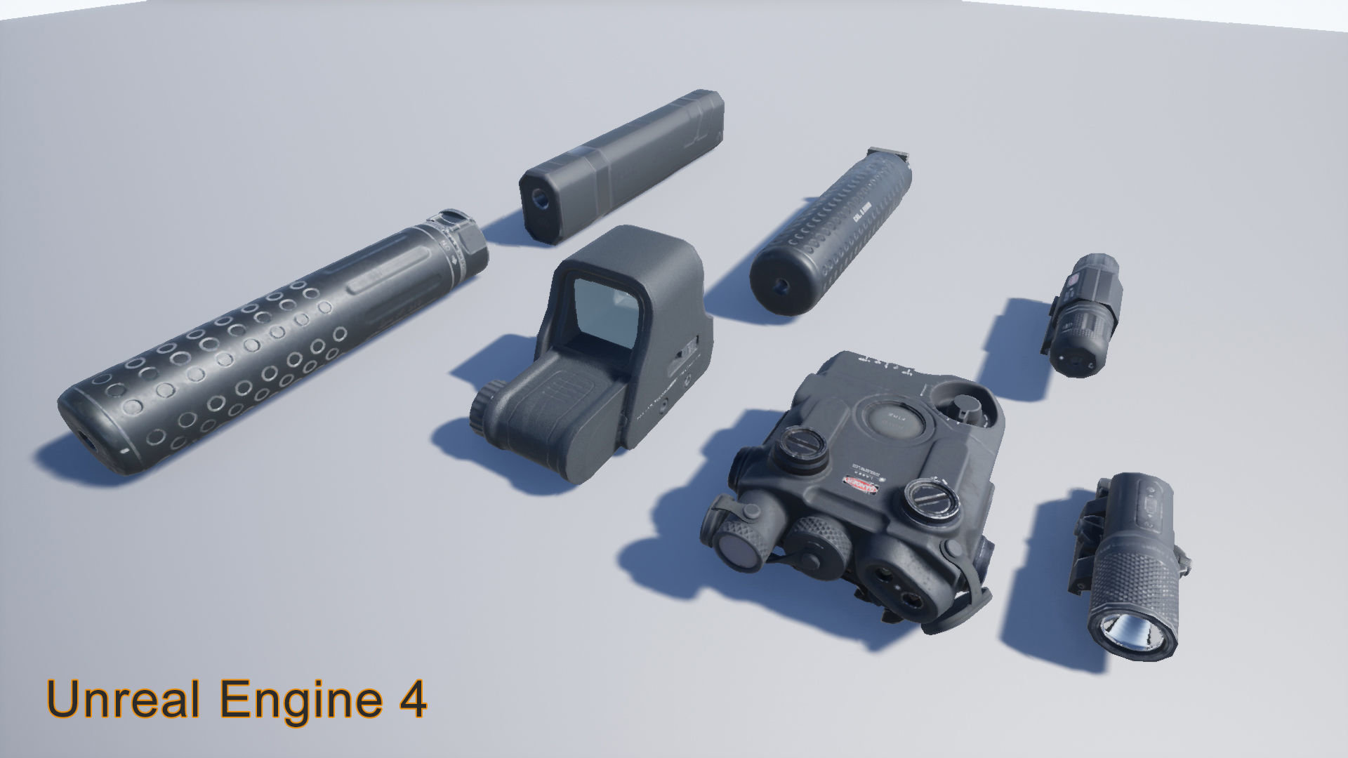 3D model Weapon Special Attachment FULL Source Pack VR / AR / lowpoly