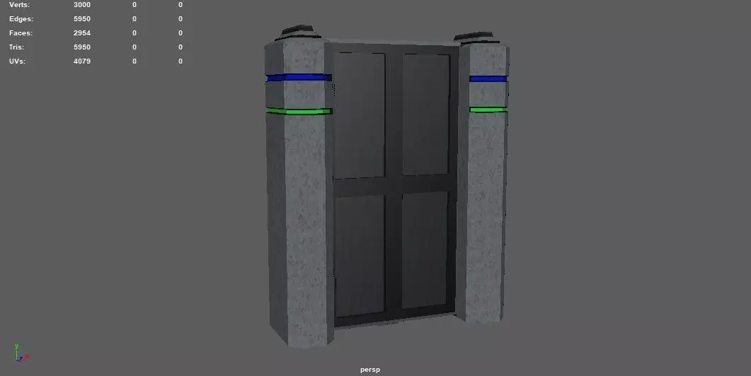 Sliding Door - Frame Low-poly 3D model_0