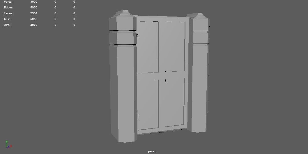 Sliding Door - Frame Low-poly 3D model_1