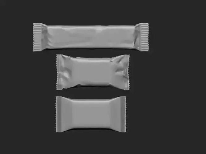 Chocolate bar Packages for a bar snacks high poly meshes 3D print model